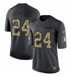 Women's Nike Buffalo Bills #24 Taron Johnson Limited Olive/Camo 2017 Salute to Service NFL Jersey