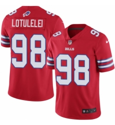 Men's Nike Buffalo Bills #98 Star Lotulelei Limited Red Rush Vapor Untouchable NFL Jersey