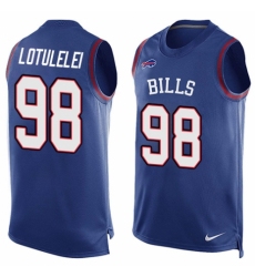 Men's Nike Buffalo Bills #98 Star Lotulelei Limited Royal Blue Player Name & Number Tank Top NFL Jersey