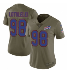 Women's Nike Buffalo Bills #98 Star Lotulelei Limited Olive 2017 Salute to Service NFL Jersey