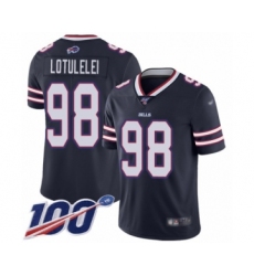 Youth Buffalo Bills #98 Star Lotulelei Limited Navy Blue Inverted Legend 100th Season Football Jersey