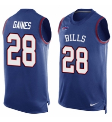 Men's Nike Buffalo Bills #28 Phillip Gaines Limited Royal Blue Player Name & Number Tank Top NFL Jersey