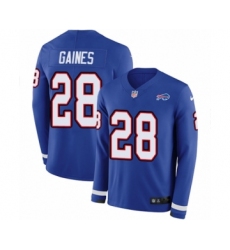 Men's Nike Buffalo Bills #28 Phillip Gaines Limited Royal Blue Therma Long Sleeve NFL Jersey