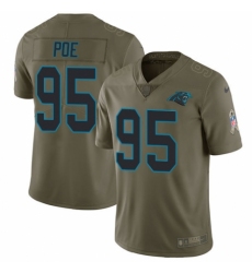 Men's Nike Carolina Panthers #95 Dontari Poe Limited Olive 2017 Salute to Service NFL Jersey