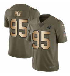 Men's Nike Carolina Panthers #95 Dontari Poe Limited Olive/Gold 2017 Salute to Service NFL Jersey