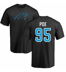 NFL Nike Carolina Panthers #95 Dontari Poe Black Name & Number Logo T-Shirt