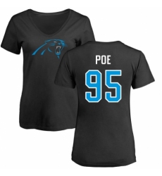 NFL Women's Nike Carolina Panthers #95 Dontari Poe Black Name & Number Logo Slim Fit T-Shirt