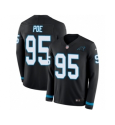 Youth Nike Carolina Panthers #95 Dontari Poe Limited Black Therma Long Sleeve NFL Jersey