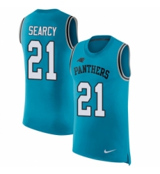 Men's Nike Carolina Panthers #21 Da'Norris Searcy Blue Rush Player Name & Number Tank Top NFL Jersey
