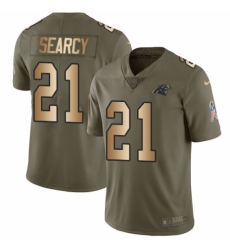 Men's Nike Carolina Panthers #21 Da'Norris Searcy Limited Olive/Gold 2017 Salute to Service NFL Jersey