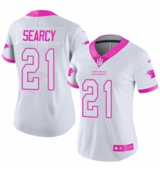 Women's Nike Carolina Panthers #21 Da'Norris Searcy Limited White/Pink Rush Fashion NFL Jersey