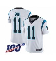 Men's Carolina Panthers #11 Torrey Smith White Vapor Untouchable Limited Player 100th Season Football Jersey