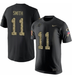 NFL Men's Nike Carolina Panthers #11 Torrey Smith Black Camo Salute to Service T-Shirt