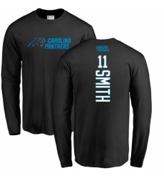 NFL Nike Carolina Panthers #11 Torrey Smith Black Backer Long Sleeve T-Shirt