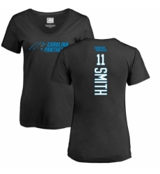 NFL Women's Nike Carolina Panthers #11 Torrey Smith Black Backer T-Shirt