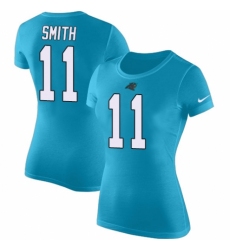 NFL Women's Nike Carolina Panthers #11 Torrey Smith Blue Rush Pride Name & Number T-Shirt