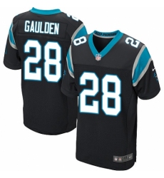 Men's Nike Carolina Panthers #28 Rashaan Gaulden Elite Black Team Color NFL Jersey