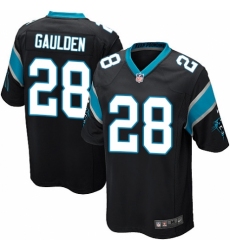 Men's Nike Carolina Panthers #28 Rashaan Gaulden Game Black Team Color NFL Jersey