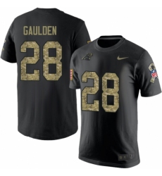NFL Men's Nike Carolina Panthers #28 Rashaan Gaulden Black Camo Salute to Service T-Shirt