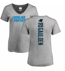 NFL Women's Nike Carolina Panthers #28 Rashaan Gaulden Ash Backer V-Neck T-Shirt