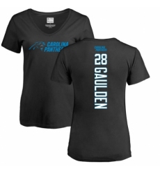 NFL Women's Nike Carolina Panthers #28 Rashaan Gaulden Black Backer T-Shirt