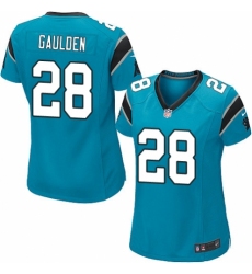 Women's Nike Carolina Panthers #28 Rashaan Gaulden Game Blue Alternate NFL Jersey