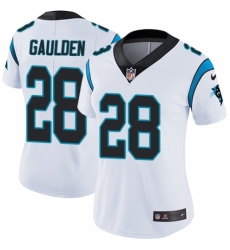 Women's Nike Carolina Panthers #28 Rashaan Gaulden White Vapor Untouchable Limited Player NFL Jersey