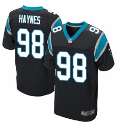 Men's Nike Carolina Panthers #98 Marquis Haynes Elite Black Team Color NFL Jersey