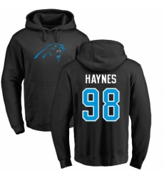 NFL Nike Carolina Panthers #98 Marquis Haynes Black Name & Number Logo Pullover Hoodie