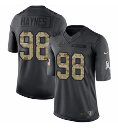 Youth Nike Carolina Panthers #98 Marquis Haynes Limited Black 2016 Salute to Service NFL Jersey