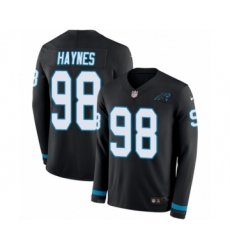 Youth Nike Carolina Panthers #98 Marquis Haynes Limited Black Therma Long Sleeve NFL Jersey