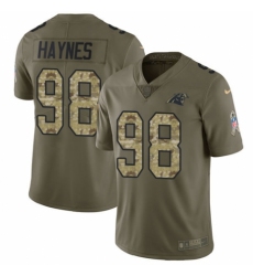 Youth Nike Carolina Panthers #98 Marquis Haynes Limited Olive/Camo 2017 Salute to Service NFL Jersey
