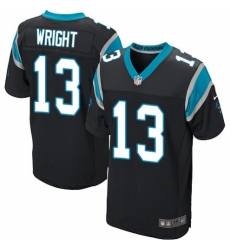 Men's Nike Carolina Panthers #13 Jarius Wright Elite Black Team Color NFL Jersey