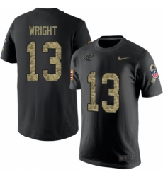 NFL Men's Nike Carolina Panthers #13 Jarius Wright Black Camo Salute to Service T-Shirt