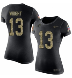 NFL Women's Nike Carolina Panthers #13 Jarius Wright Black Camo Salute to Service T-Shirt