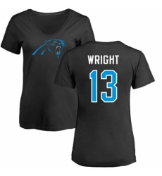 NFL Women's Nike Carolina Panthers #13 Jarius Wright Black Name & Number Logo Slim Fit T-Shirt