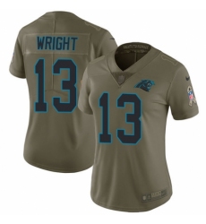 Women's Nike Carolina Panthers #13 Jarius Wright Limited Olive 2017 Salute to Service NFL Jersey