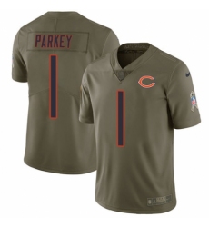 Men's Nike Chicago Bears #1 Cody Parkey Limited Olive 2017 Salute to Service NFL Jersey