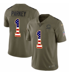 Youth Nike Chicago Bears #1 Cody Parkey Limited Olive/USA Flag 2017 Salute to Service NFL Jersey