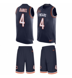 Men's Nike Chicago Bears #4 Chase Daniel Limited Navy Blue Tank Top Suit NFL Jersey