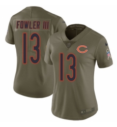 Women's Nike Chicago Bears #13 Bennie Fowler III Limited Olive 2017 Salute to Service NFL Jersey