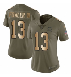 Women's Nike Chicago Bears #13 Bennie Fowler III Limited Olive/Gold 2017 Salute to Service NFL Jersey