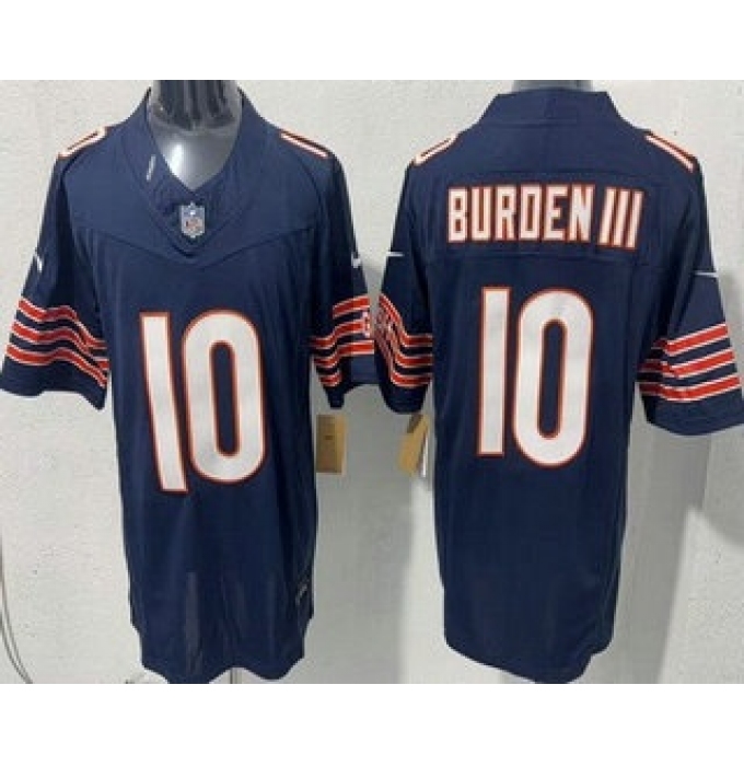 Men's Chicago Bears #10 Luther Burden III Limited Navy FUSE Vapor Jersey