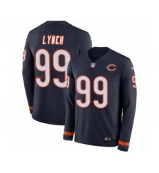 Men's Nike Chicago Bears #99 Aaron Lynch Limited Navy Blue Therma Long Sleeve NFL Jersey