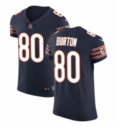 Men's Nike Chicago Bears #80 Trey Burton Navy Blue Team Color Vapor Untouchable Elite Player NFL Jersey