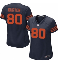 Women's Nike Chicago Bears #80 Trey Burton Game Navy Blue Alternate NFL Jersey