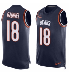 Men's Nike Chicago Bears #18 Taylor Gabriel Limited Navy Blue Player Name & Number Tank Top NFL Jersey