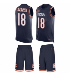 Men's Nike Chicago Bears #18 Taylor Gabriel Limited Navy Blue Tank Top Suit NFL Jersey