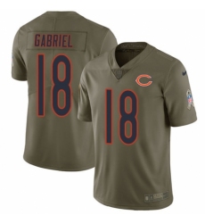 Men's Nike Chicago Bears #18 Taylor Gabriel Limited Olive 2017 Salute to Service NFL Jersey
