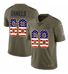 Men's Nike Chicago Bears #68 James Daniels Limited Olive/USA Flag 2017 Salute to Service NFL Jersey